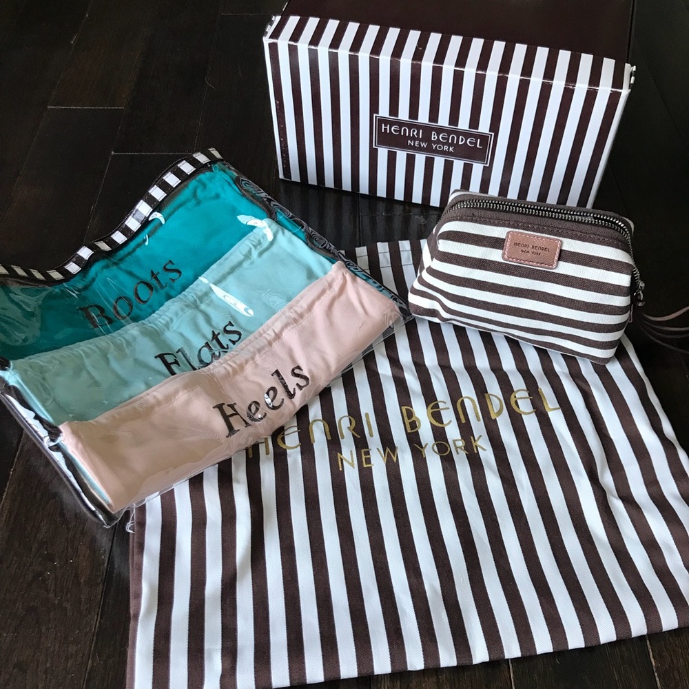 Henri Bendel 6 piece Travel Bag set accessories